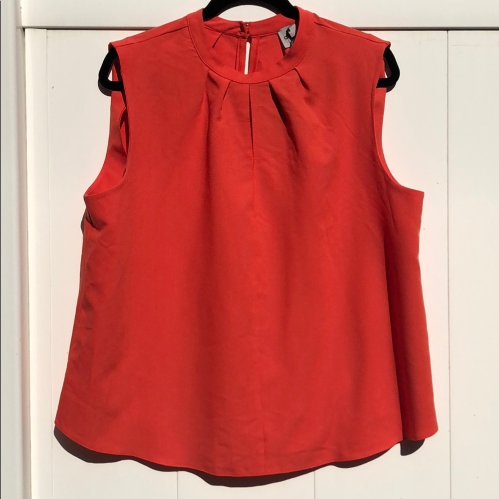 ASOS Orange High Neck Sleeveless Blouse Sz 12 NWT